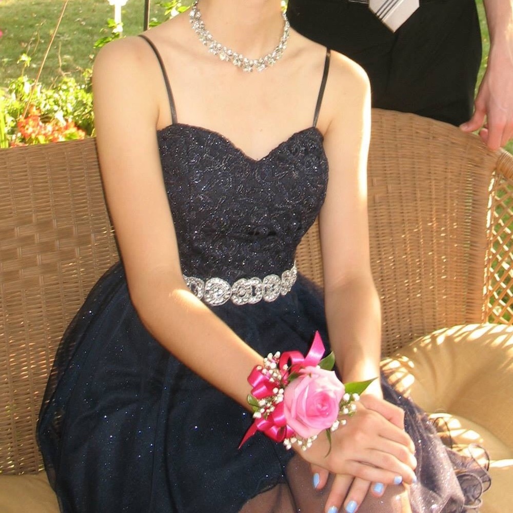 Navy blue homecoming or prom dress